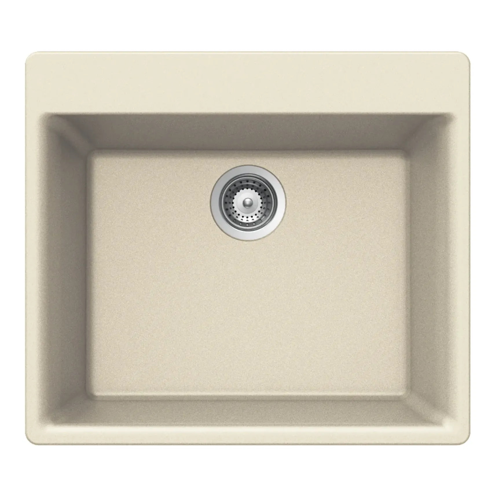 Houzer Quartztone 24 inch Linen Granite Composite Drop-in Topmount Single Bowl Kitchen Sink - G-100 LINEN