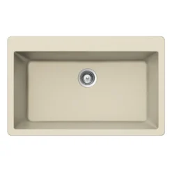 Houzer Quartztone 33 inch Linen Granite Composite Topmount Single Bowl Kitchen Sink, V-100 LINEN