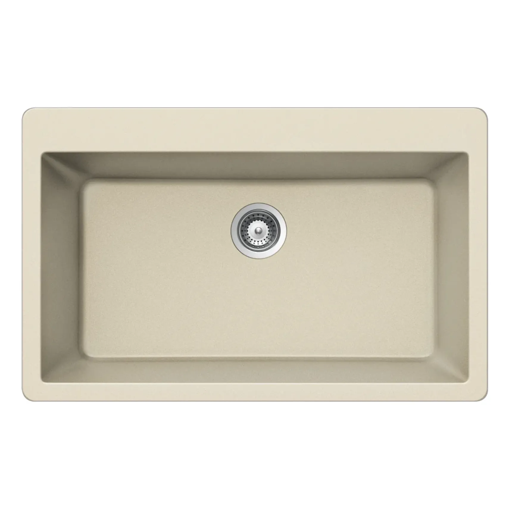 Houzer Quartztone 33 inch Linen Granite Composite Topmount Single Bowl Kitchen Sink, V-100 LINEN