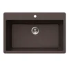 Houzer Quartztone 33 inch Mocha Granite Composite Topmount Single Bowl Kitchen Sink - V-300 MOCHA