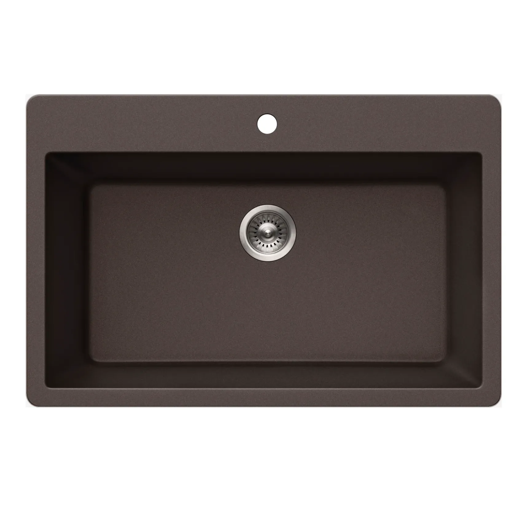 Houzer Quartztone 33 inch Mocha Granite Composite Topmount Single Bowl Kitchen Sink - V-300 MOCHA