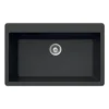 Houzer Quartztone 33 inch Midnite Granite Composite Topmount Single Bowl Kitchen Sink, V-100 MIDNITE