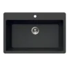 Houzer Quartztone 33 inch Midnite Granite Composite Topmount Single Bowl Kitchen Sink - V-300 MIDNITE