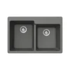 Houzer Quartztone 33 inch Slate Granite Composite Drop-in Topmount 60/40 Double Bowl Kitchen Sink - M-175 SLATE