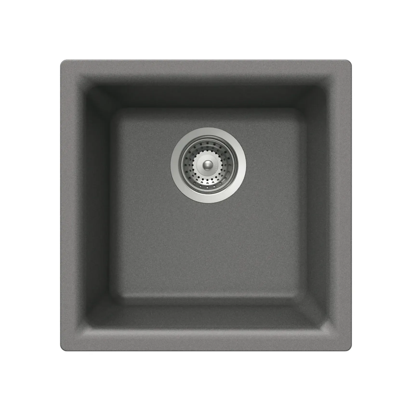 Houzer Quartztone 16 inch Slate Granite Composite Dual Mount Topmount or Undermount Single Bowl Bar Sink - E-100 SLATE