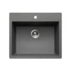 Houzer Quartztone 25 inch Slate Granite Composite Drop-in Topmount Single Bowl Kitchen Sink - G-300 SLATE