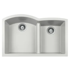Houzer Quartztone 33 inch Thunder Undermount 60/40 Double Bowl Granite Kitchen Sink - P-175U Thunder