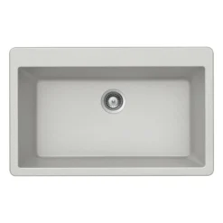 Houzer Quartztone 33 inch Thunder Granite Composite Topmount Single Bowl Kitchen Sink, V-100 Thunder