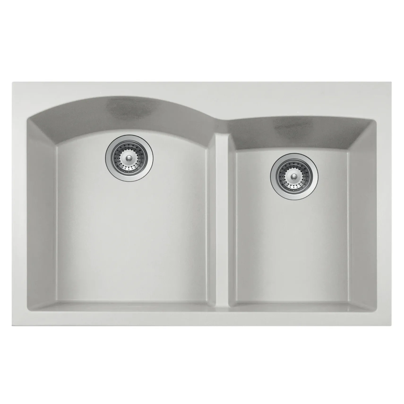 Houzer Quartztone 33 inch Thunder Drop-in Topmount 60/40 Double Bowl Granite Kitchen Sink - Granite Composite, P-175 THUNDER