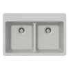 Houzer Quartztone 33" Thunder Granite Composite Drop-in Topmount 50/50 Double Bowl Kitchen Sink - M-200 THUNDER