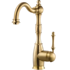 Houzer Regal Solid Brass Bar Faucet Brushed Brass, REGBA-160-BB