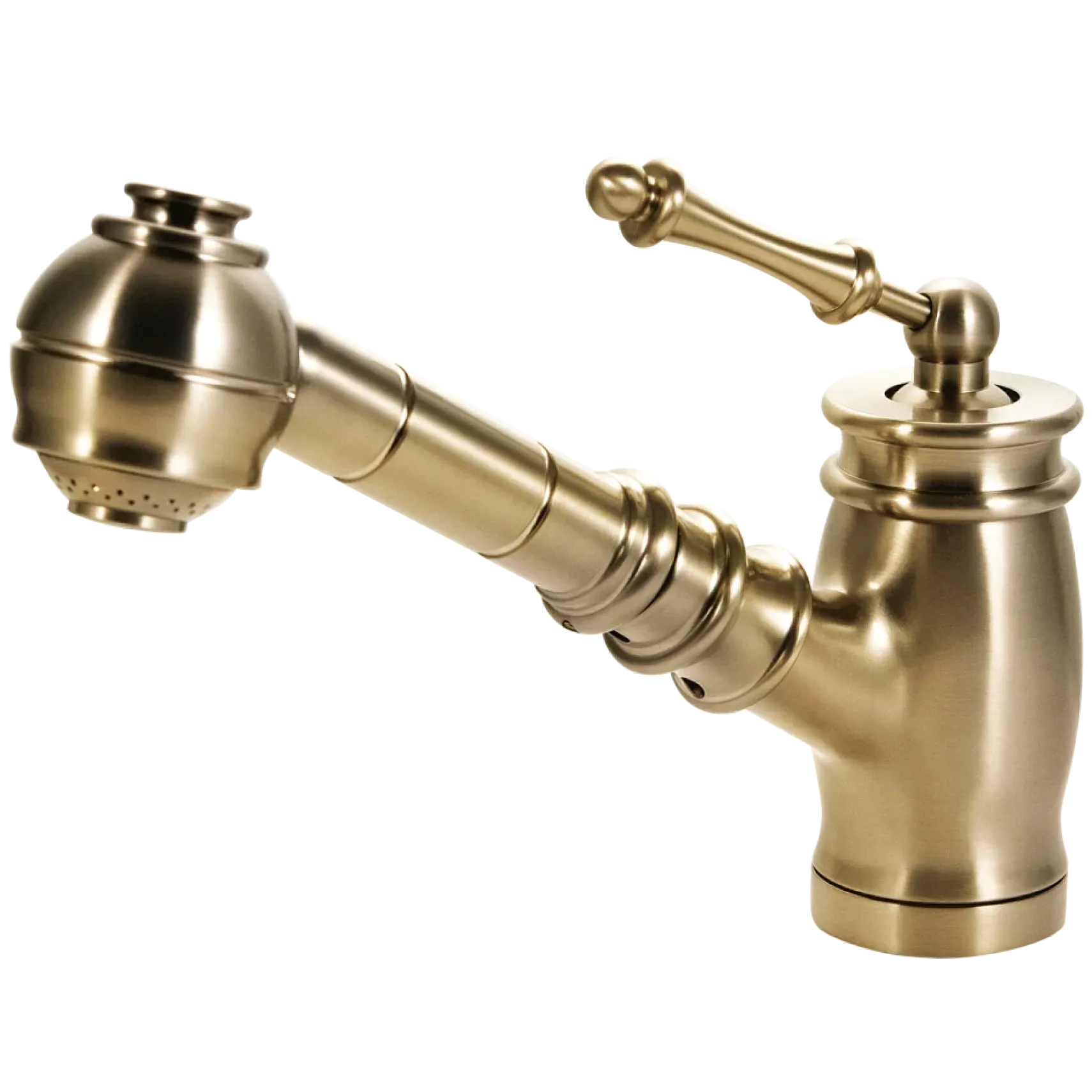 Houzer Scepter Pull Out Solid Brass Kitchen Faucet Brushed Brass, SCEPO-263-BB