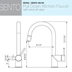 Houzer Sentinel Pull Down Kitchen Faucet Hot Water Safety Brushed Nickel, SENPD-466-BN