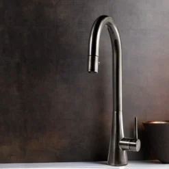 Houzer Soma 1.75 GPM Lever Brass Kitchen Faucet, Pull Down, Pewter, SOMPD-669-PW