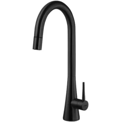 Houzer Soma 1.75 GPM Lever Brass Kitchen Faucet, Pull Down, Matte Black, SOMPD-669-MB