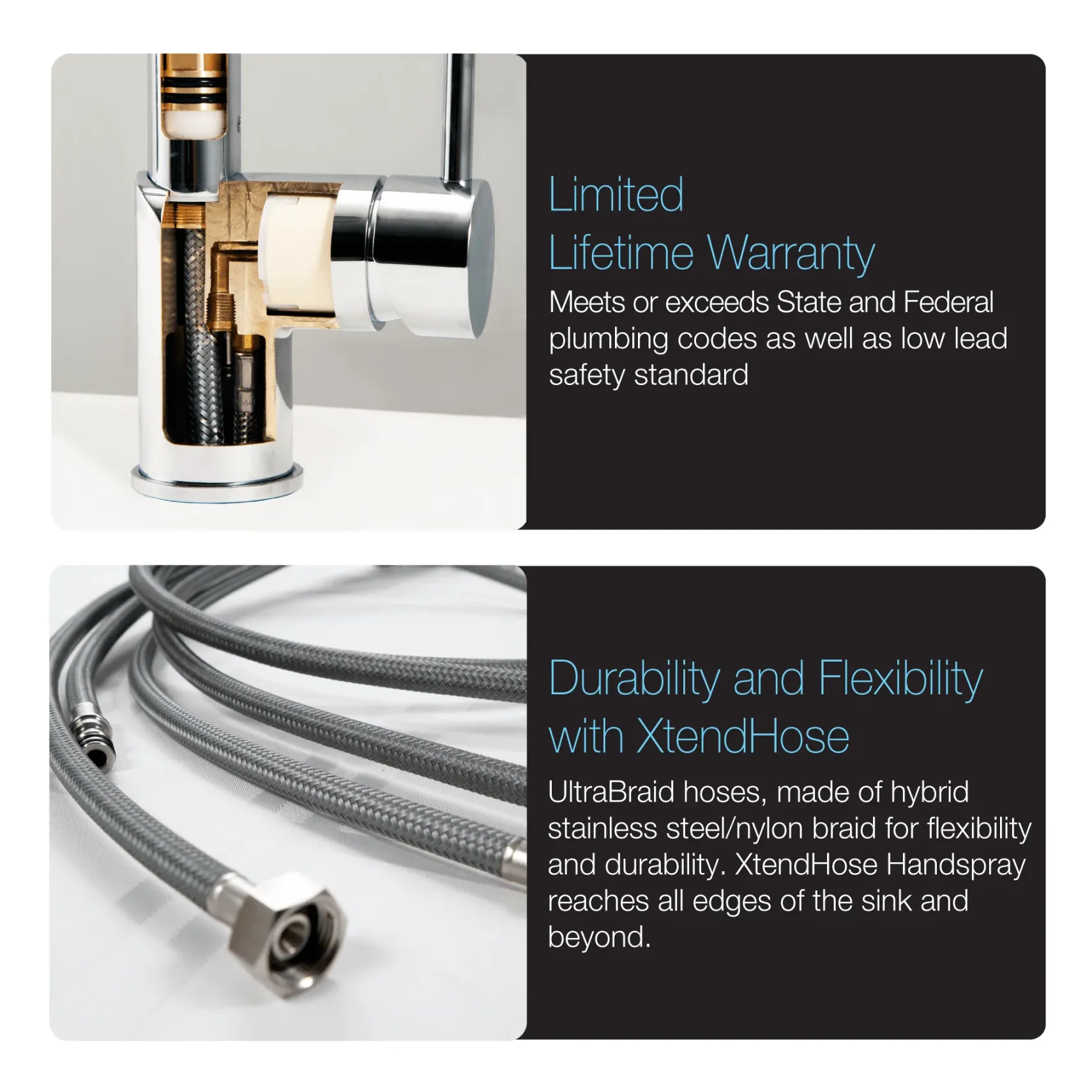 Houzer Soma 1.75 GPM Lever Brass Kitchen Faucet, Pull Down, Matte Black, SOMPD-669-MB