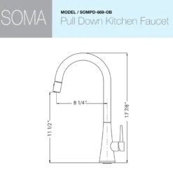 Houzer Soma Pull Down Kitchen Faucet Oil Rubbed Bronze, SOMPD-669-OB