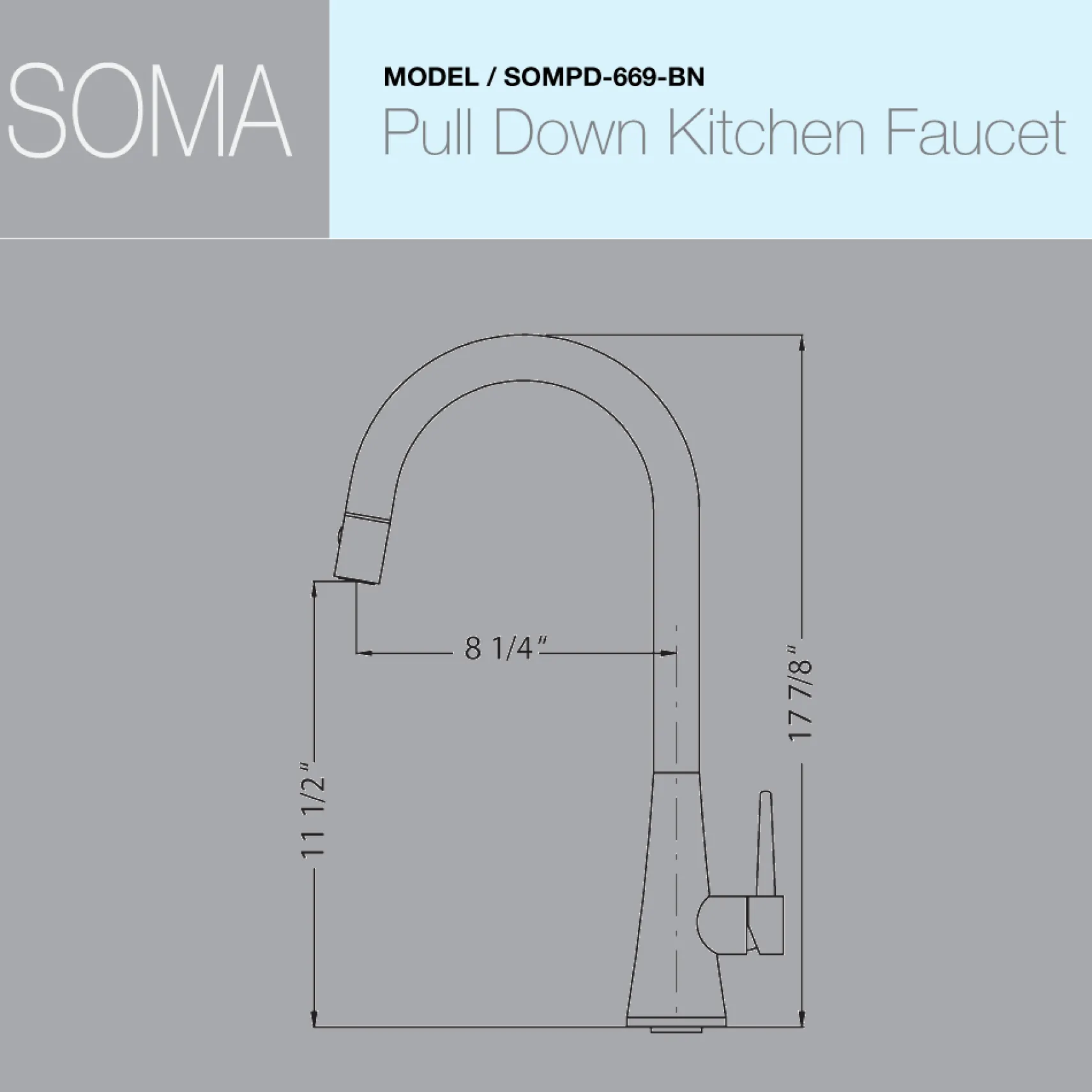 Houzer Soma Pull Down Kitchen Faucet Brushed Nickel, SOMPD-669-BN