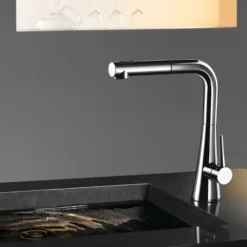Houzer Soma Pull Out Kitchen Faucet Brushed Nickel, SOMPO-665-BN