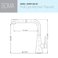 Houzer Soma Pull Out Kitchen Faucet Oil Rubbed Bronze, SOMPO-665-OB
