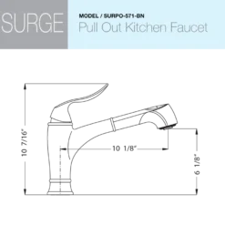 Houzer Surge Pull Out Kitchen Faucet Brushed Nickel, SURPO-571-BN