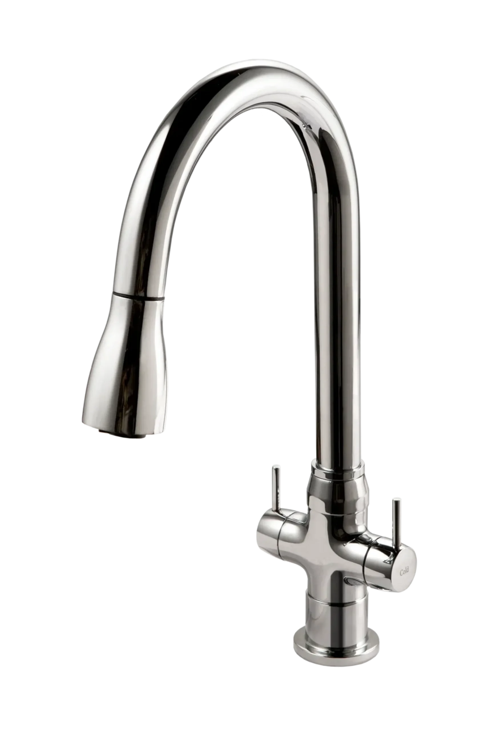 Houzer Trinity 1.75 GPM Dual Handle pull Down Kitchen Faucet - Brass, Polished Chrome, TRNPD-3000-PC