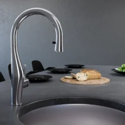 Houzer Vision Hidden Pull Down Kitchen Faucet Brushed Nickel, VISPD-869-BN