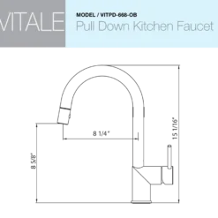 Houzer Vitale Pull Down Kitchen Faucet Oil Rubbed Bronze, VITPD-668-OB