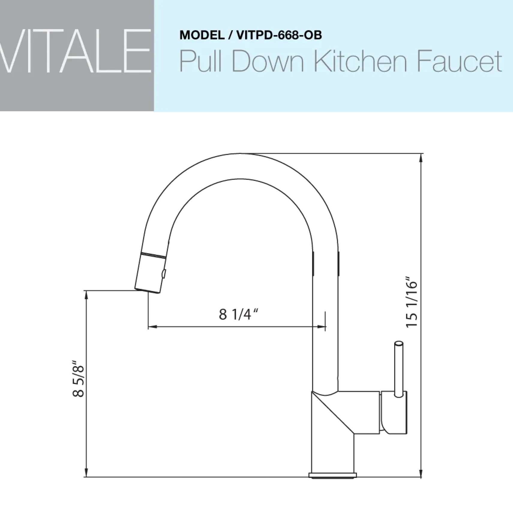 Houzer Vitale Pull Down Kitchen Faucet Oil Rubbed Bronze, VITPD-668-OB