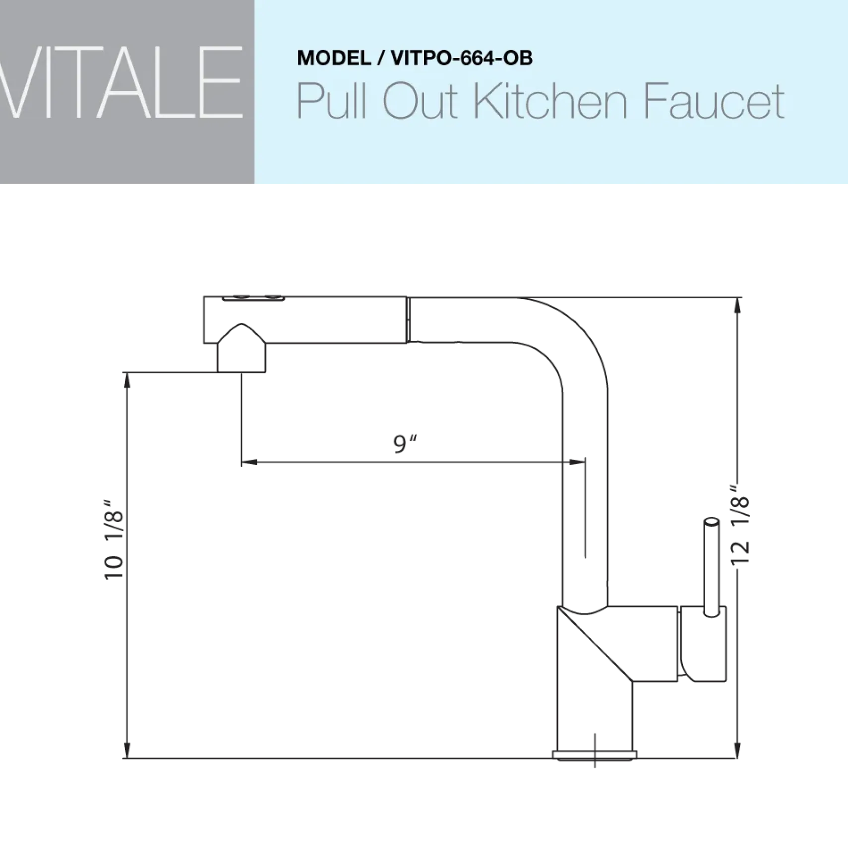 Houzer Vitale Pull Out Kitchen Faucet Oil Rubbed Bronze, VITPO-664-OB