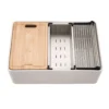 Houzer Aspire 30 inch White Fireclay Farmhouse Apron Front Single Bowl Workstation Sink with Accessories - PTW-3020S WH