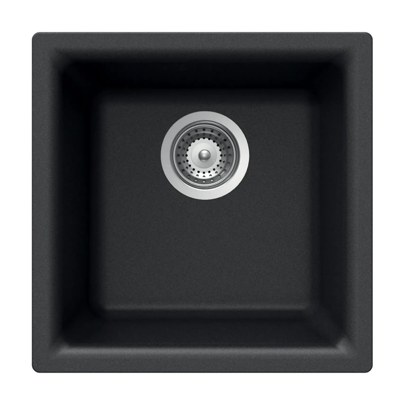 Houzer 16" Composite Granite Dual Mount Bar/Prep Sink, Black, E-100 MIDNITE