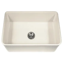 Houzer 30" Fireclay Farmhouse Apron Front Single Bowl Kitchen Sink, Biscuit, PTS-4100 BQ