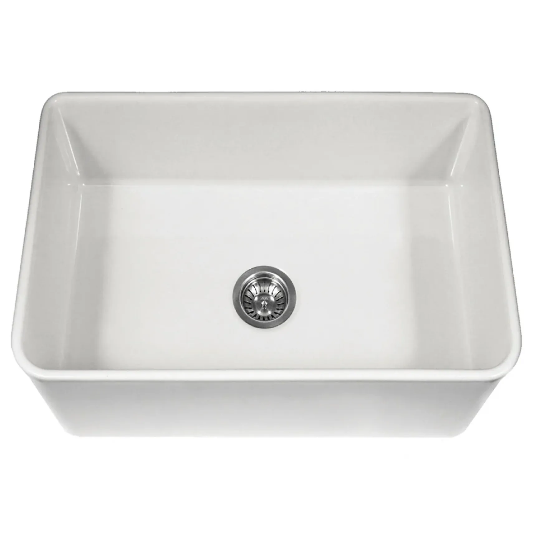 Houzer 30" Fireclay Farmhouse Apron Front Single Bowl Kitchen Sink, White, PTS-4100 WH