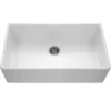 Houzer 36" Fireclay Single Bowl Farmhouse Kitchen Sink, White, Platus Series, PTG-3600 WH