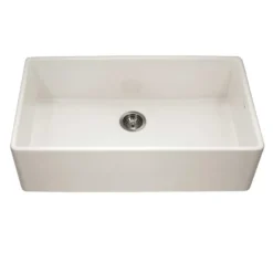 Houzer 36" Fireclay Single Bowl Farmhouse Kitchen Sink, Biscuit, Platus Series, PTG-3600 BQ