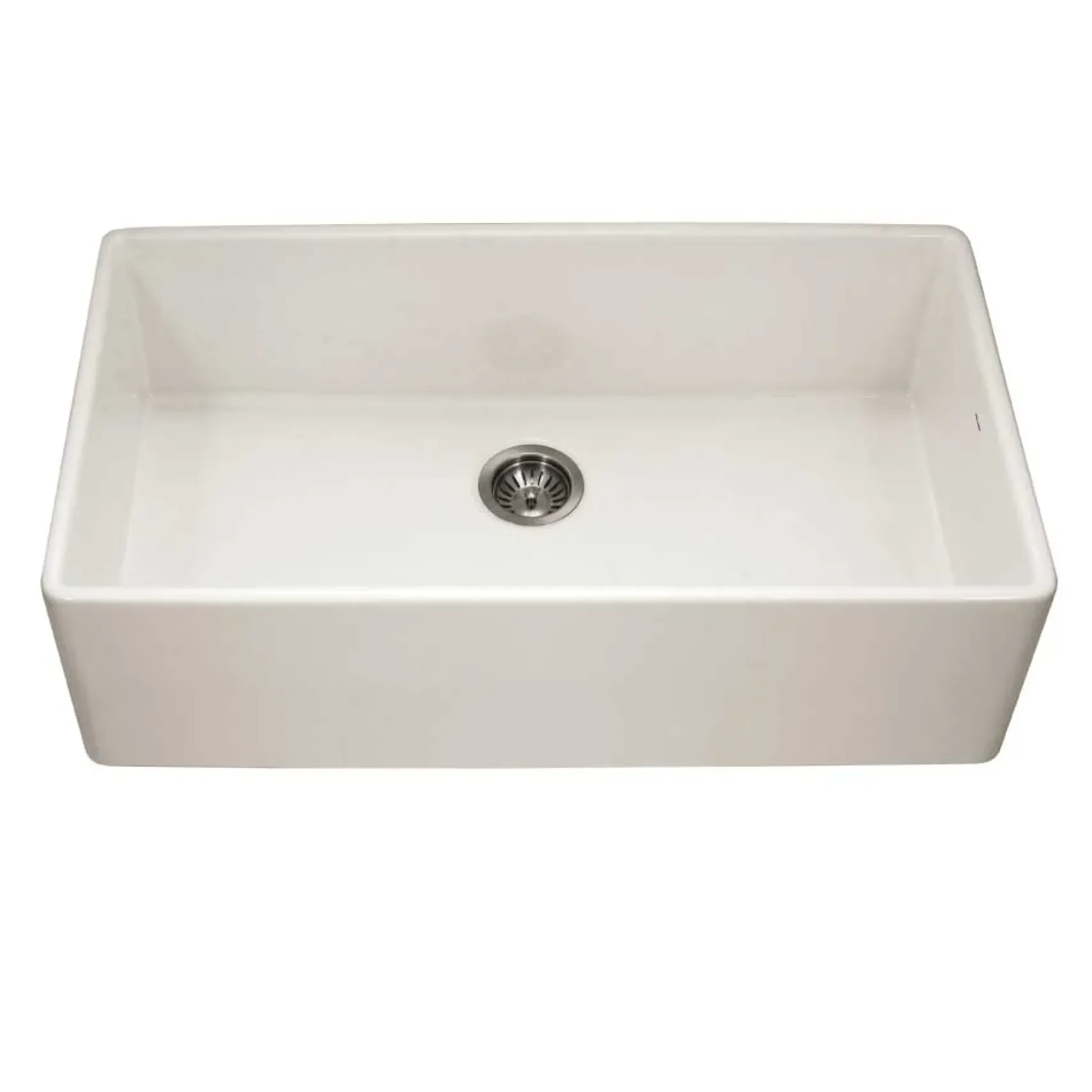 Houzer 36" Fireclay Single Bowl Farmhouse Kitchen Sink, Biscuit, Platus Series, PTG-3600 BQ