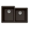 Houzer 33" Granite Undermount 60/40 Double Bowl Kitchen Sink, Mocha, M-175U MOCHA
