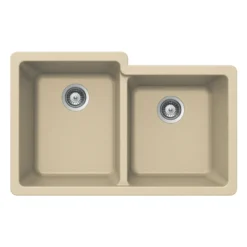 Houzer 33" Granite Undermount 60/40 Double Bowl Kitchen Sink, Sand, M-175U SAND