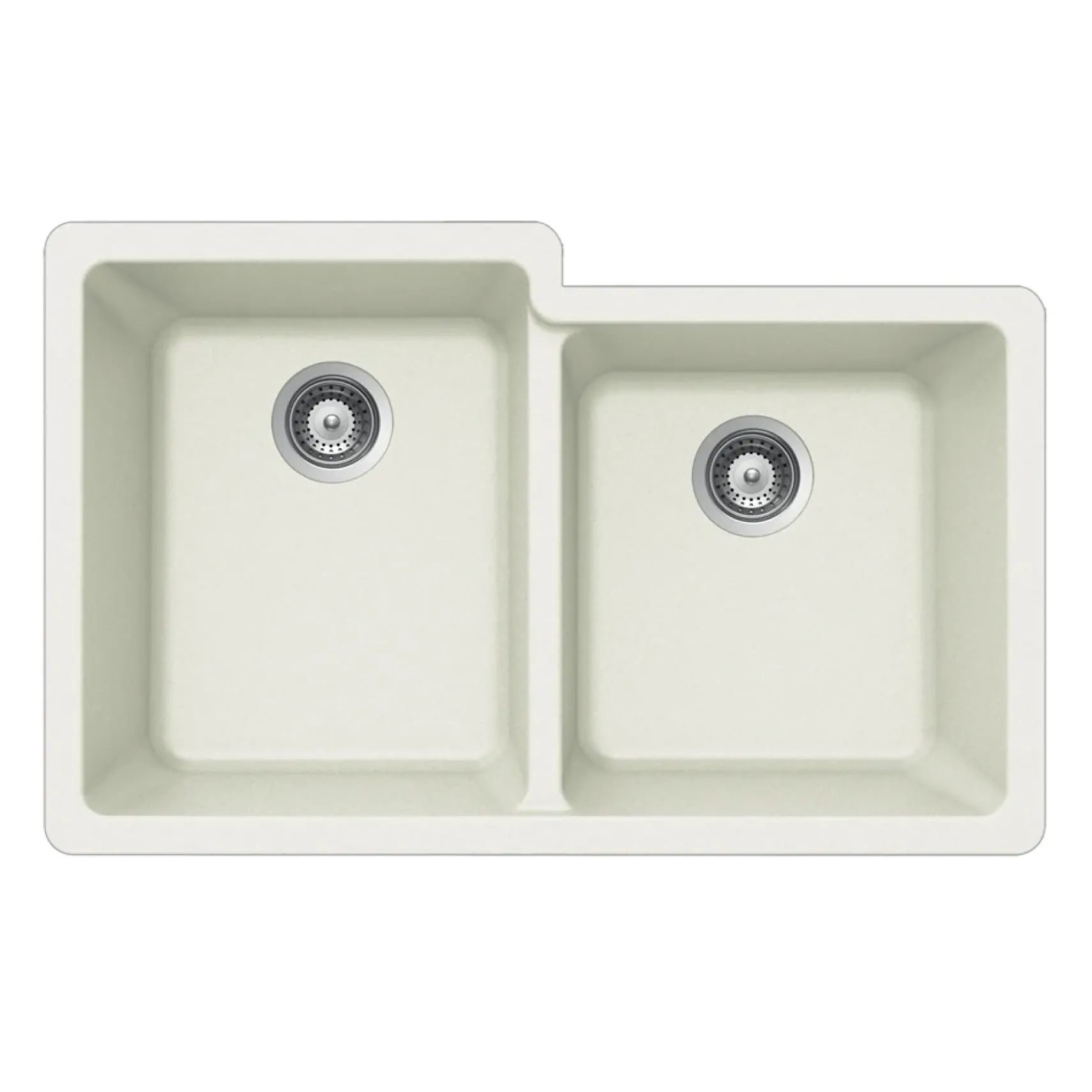 Houzer 33" Granite Undermount 60/40 Double Bowl Kitchen Sink, Cloud, M-175U CLOUD