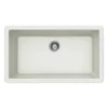Houzer 33" Granite Undermount Single Bowl Kitchen Sink, White, V-100U CLOUD
