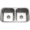Houzer Medallion Classic 32" 50/50 Double Bowl Stainless Steel Undermount Kitchen Sink, 18 Gauge, MD-3109-1