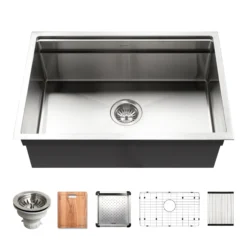 Houzer Novus 26" Stainless Steel Workstation Kitchen Sink, 18 Gauge, NVS-2600