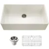 Houzer Platus 36 inch Biscuit Fireclay Apron Front Farmhouse Single Bowl Kitchen Sink - PTG-3600 BQ-C