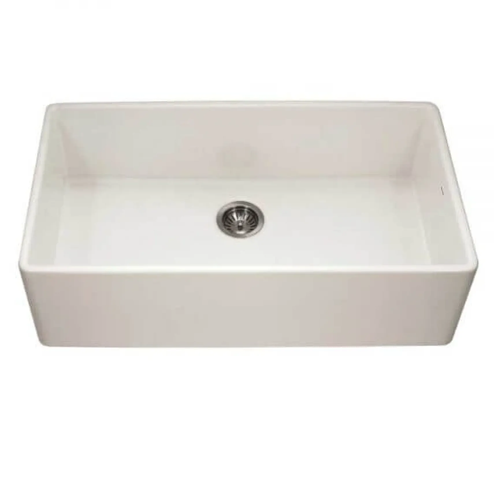 Houzer Platus 36 inch Biscuit Fireclay Apron Front Farmhouse Single Bowl Kitchen Sink - PTG-3600 BQ-C