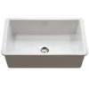 Houzer Platus 18" Undermount Fireclay Kitchen Sink, White, PTU-3600 WH