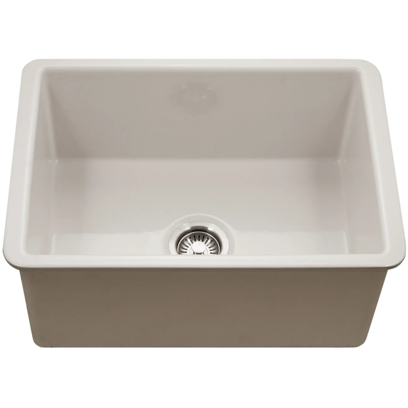Houzer Platus 18" Undermount Fireclay Kitchen Sink, Biscuit, PTU-2800 BQ