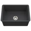 Houzer Platus 18" Undermount Fireclay Kitchen Sink, Black, PTU-2800 BL
