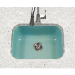 Houzer 23" Porcelain Enamel Steel Undermount Single Bowl Kitchen Sink, Green, PCS-2500 MT