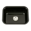 Houzer 23" Porcelain Enamel Steel Undermount Single Bowl Kitchen Sink, Black, PCS-2500 BL